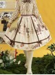 Chocolate Candy Irregular Letter Print Decoration Detachable Bow Knots Classic Lolita Skirt