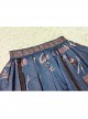 Chocolate Candy Irregular Letter Print Decoration Detachable Bow Knots Classic Lolita Skirt