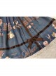 Chocolate Candy Irregular Letter Print Decoration Detachable Bow Knots Classic Lolita Skirt