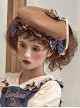 Classic Lolita Chocolate Candy Decoration Pleated Bow Knots Round Cute Hat