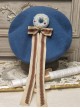 Classic Lolita Chocolate Candy Decoration Pleated Bow Knots Round Cute Hat