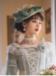 Elegant Jacquard Lace Mesh Design Three-Dimensional Flower Pleated Bow Decoration Classic Lolita Flat Cap