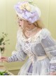 Elegant Jacquard Lace Mesh Design Three-Dimensional Flower Pleated Bow Decoration Classic Lolita Flat Cap