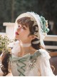 Elegant Pleated Lace Mesh Design Three-Dimensional Flower Bow Knots Decoration Jacquard Lace Straps Classic Lolita Bonnet