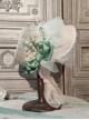 Elegant Pleated Lace Mesh Design Three-Dimensional Flower Bow Knots Decoration Jacquard Lace Straps Classic Lolita Bonnet