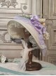 Elegant Pleated Lace Mesh Design Three-Dimensional Flower Bow Knots Decoration Jacquard Lace Straps Classic Lolita Bonnet