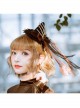 Punk Halloween Style Metal Chain Bone Pleated Ribbon Trim Lolita Witch Hat Hairpin