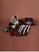 Punk Halloween Style Metal Chain Bone Pleated Ribbon Trim Lolita Witch Hat Hairpin