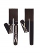 Classic Lolita Black Strips Gold Gear Cross Bow Print Decoration Velvet Pantyhose