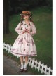 Chocolate Candy Print Decoration Letter Print Doll Neckline High Waist Belt A Version Classic Lolita Long Sleeve Dress