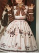 Classic Lolita Chocolate Candy Print Decoration Letter Print Cute High Waist Belt Sleeveless Dress