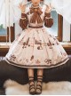 Classic Lolita Chocolate Candy Print Decoration Letter Print Cute High Waist Belt Sleeveless Dress