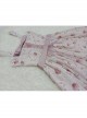 Elegant And Delicate Pink Floral Print Design Jacquard Lace Trim Bow Knot Tie Classic Lolita Slip Dress