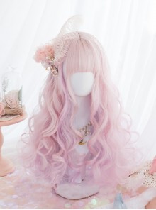 Japanese Cute Style Candy Pink Gradient Long Curly Wig Sweet Lolita Wigs