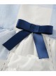 Blue And White Plaid Design Cute Pleated Ruffle Trim Bow Knots Classic Lolita Long Sleeve Kid Dress