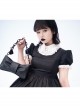 Gothic Dark Style Pleated Large Bow Design Heart Buckle Decoration Lolita Hand Chain Bag