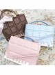 Classic Lolita Small Cube Chocolate Shape Design Alphabet Engraving Irregular Shape Decoration Messenger Small Square Bag