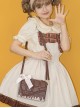 Classic Lolita Small Cube Chocolate Shape Design Alphabet Engraving Irregular Shape Decoration Messenger Small Square Bag