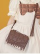 Classic Lolita Small Cube Chocolate Shape Design Alphabet Engraving Irregular Shape Decoration Messenger Small Square Bag