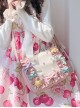 Cute Pleated Ruffle Design Colorful Bow Knot Star Shape Decoration Pearl Embellishment Sweet Lolita Messenger Bag