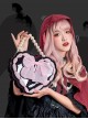 Heart-Shaped Design Lace Tie Bow Decoration Classic Lolita Pearl Chain Handbag