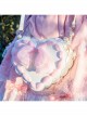 Heart-Shaped Design Lace Tie Bow Decoration Classic Lolita Pearl Chain Handbag