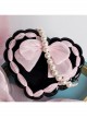 Heart-Shaped Design Lace Tie Bow Decoration Classic Lolita Pearl Chain Handbag