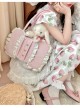 Classic Lolita Ruched Ruffled Metal Heart-Shaped Decoration Oversized Bow Design Bag