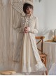 Delicate Jacquard Lace Butterfly Embroidery Pure White Elegance Buckle Design Classic Lolita Long Coat