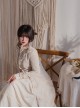 Delicate Jacquard Lace Butterfly Embroidery Pure White Elegance Buckle Design Classic Lolita Long Coat