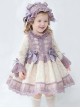 Elegant Palace Style Delicate Lace Jacquard Embroidery Bow Decoration Classic Lolita Kid Princess Dress