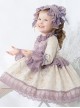 Elegant Palace Style Delicate Lace Jacquard Embroidery Bow Decoration Classic Lolita Kid Princess Dress