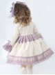 Elegant Palace Style Delicate Lace Jacquard Embroidery Bow Decoration Classic Lolita Kid Princess Dress