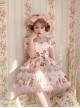 Eat A Bite Of Peach Series Honey Peach Print Lace-Up Bow Short Sleeve Puff Sleeve Sweet Lolita Dress