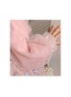 Pleated Lace Mesh Design Delicate Flower Embroidery Cute Long Sleeves Three-Dimensional Flower Decoration Classic Lolita Kid Dress