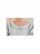 Solid Color Jacquard Round Neck Court Style Kids Puff Sleeve Bow Sweet Lolita Dress