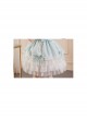 Solid Color Jacquard Round Neck Court Style Kids Puff Sleeve Bow Sweet Lolita Dress