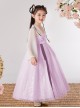 Chinese Style Cute Flower Embroidery Super Fairy Pearl Decoration Breathable Kids Hanfu Dress