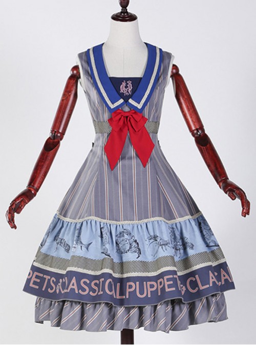 Classical puppets Muscle Aquarium blue gray lolita JSK