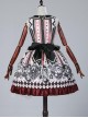 Red black poker fake two piece vest skirt Lolita JSK