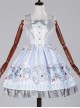 Blue white poker fake two piece vest skirt Lolita JSK