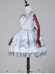 Blue white poker fake two piece vest skirt Lolita JSK