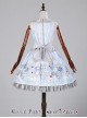 Blue white poker fake two piece vest skirt Lolita JSK