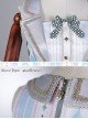 Blue white poker fake two piece vest skirt Lolita JSK