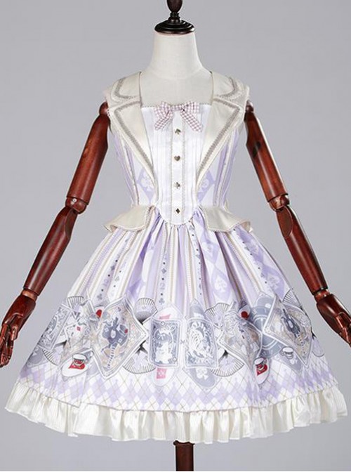 Taro purple poker two pieces of vest skirt Lolita JSK