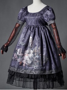 The Broken Doll Dai purple yarn sleeve long sleeve Lolita OP