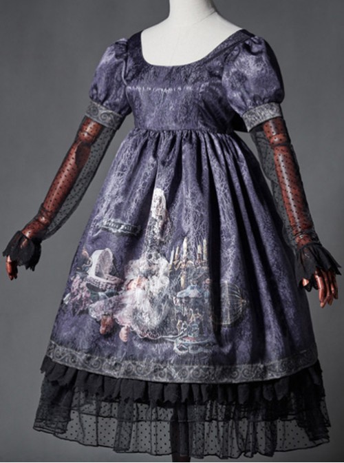 The Broken Doll Dai purple yarn sleeve long sleeve Lolita OP