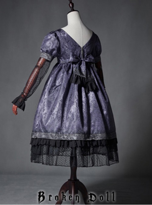 The Broken Doll Dai purple yarn sleeve long sleeve Lolita OP