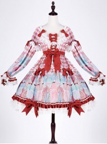 Crisp breast tea girl breasts small high waist toffee cotton candy lolita OP