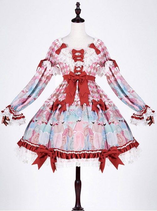 Crisp breast tea girl breasts small high waist toffee cotton candy lolita OP